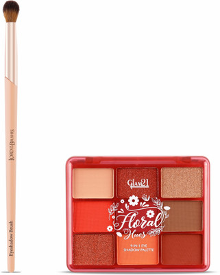 Glam21 Floral Hues 9-in-1 Eyeshadow Palette & Lord Of The Brushes Set- Daisy 7.2 g(Daisy)