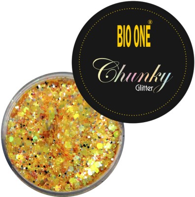 BIOONE Sparkle Chunky Eye Makeup Eyeshadow Yellow Glitter 12 g(Yellow)