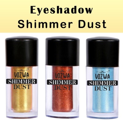 VOZWA Eyeshadow Shining Shimmer Dust 6g- (Gold, Copper, Blue) 6 g(Gold, Copper, Blue)