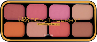 Beauty Berry Long Wearing Matte Eyeshadow and Blusher Palette with 8 Highly Pigmented Shades 12 g(Shade - 02)