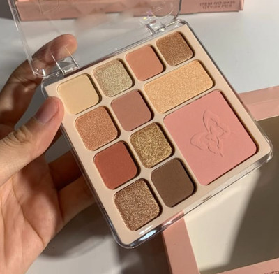 tanvi27 12 Colors Glitter Eyeshadow Palette Naturing-Looking Women Girls Eye Shadow 14.5 g(MULTICOLOUR)