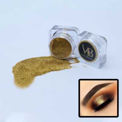 Veoni Belle HD Holographic loose Gold Glitter eyeshadow for eye makeup Super Fine-Pure Gold 5 g(Pure Gold)
