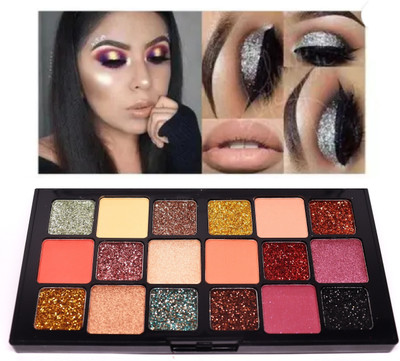 FLORERO Colorful Eyeshadow Shimmer Glitter Eyeshadow 18 g(multi color)