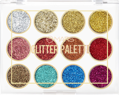 MARS 12 Shade Ultra Pigmented Glitter High Shine Eyeshadow Palette 12 g(Shade-02)