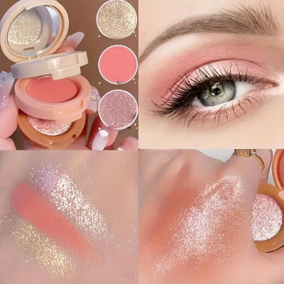 GULGLOW99 Three-Layer Compact Design, Natural, Fine Shimmer, Brightening Face And Eyes, 4.8 g(MULTICOLORS)