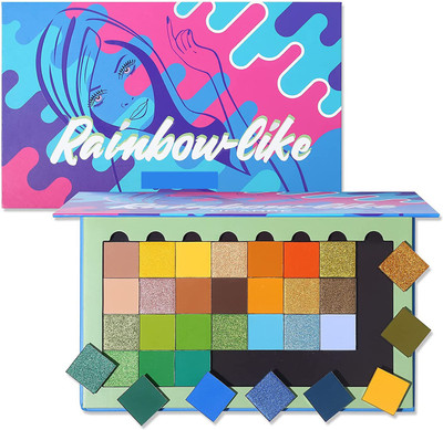 NOWGLAM 32 Colors DIY Eyeshadow Palette, Refillable Removable Eye Shadow 215 g(multi)