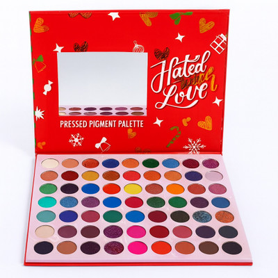 BLUSHIS 63 Colors Matte, Shimmery & Glittery Highly Pressed Powder Eye Shadow Palette 70 g(Multicolour)