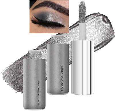 tanvi27 New Highly Pigmented & Non-Transfer Glitter Liquid Eyeshadow 14 g(Grey)