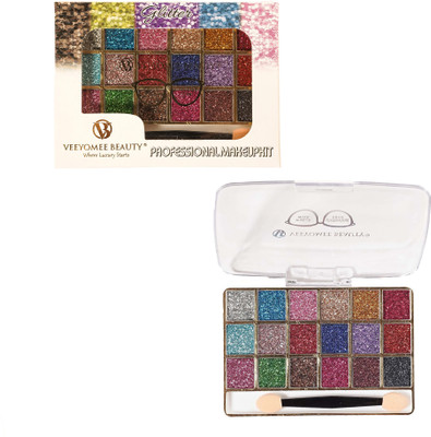Veeyomee Beauty 18 Color Glitter Eyeshadow Palette Professional Makeup Kit – Sparkling 18 g(Multi 03)
