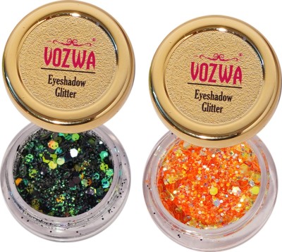 VOZWA Eyeshadow Chunky Glitter (Black Mix + Orange)(Black Mix + Orange)