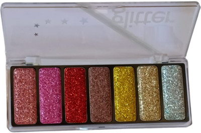 HUZURLU 7 Colours Glitter Eyeshadow Eye Shadow Palette Makeup Shimmer Matte 11.26 ml(multi color)