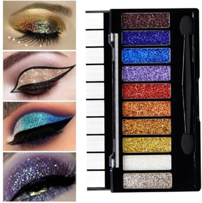 Luipui GLITTER 10 COLOR EYESHADOW MAKEUP PALETTE 12 g(MULTICOLOR)