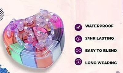 Liptick 12 color Makeup Kit Eye shadow with Brush 20 ml(Multicolor)