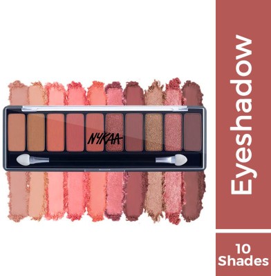 NYKAA Eyes On Me 10-in-1 Eyeshadow Peach 12 g(Palette Beachside)