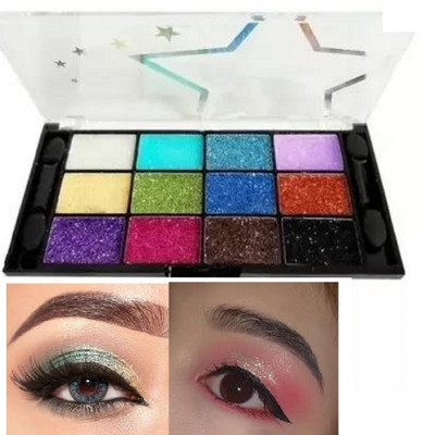 Luipui TRENDING GLITTER EYESHADOW PALETTE MAKEUP 12 g(MULTICOLOR)