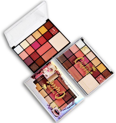 adbeni Makeup Queen 3 in 1 Eyeshadow Palette, Blusher & Highlighter, 19 Vibrant 24 g(Shade-01)