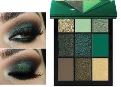 Luipui green color eyeshadow long lasting for beautiful girls pack of 1 9.9 g(multicolor)