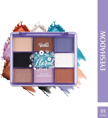 Glam21 Floral Hues 9in1 Eyeshadow Palette | Super-blendable, Smudge-proof 7.2 g(Orchid)