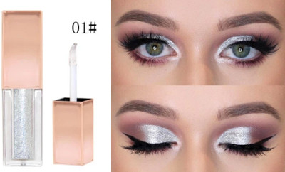 GABBU Metallic Liquid Eyeshadow Highly Pigmented Eyeshadow with Shimmer Finish 01 4 g(white)