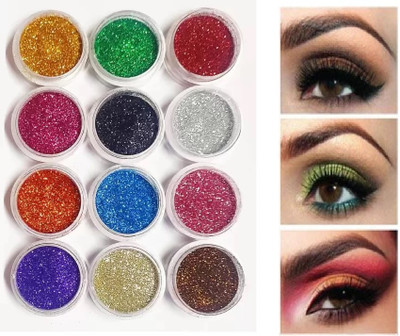 HUZURLU Eyeshadow Glitter Powder Thick & Thin 12 g(multi color)