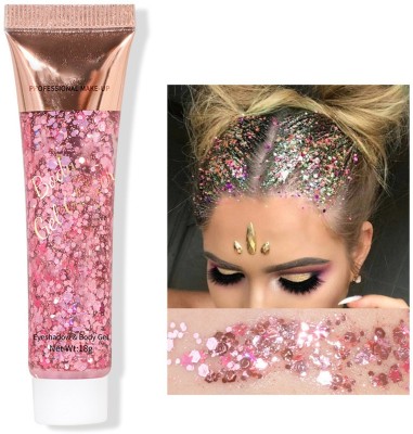 Latixmat Chunky Glitter Eye Shadow Face Pigment Body Face Glitter Gel 18 g(Pink)