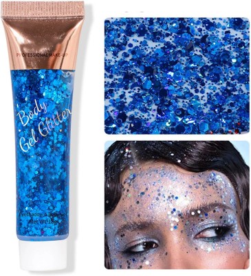 ADJD Body Glitter Gel Glitter Gel, Chunky Glitter for Face Hair Nails 18 g(Blue)