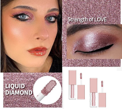 HUZURLU Dazzling Pearly Eyeshadow Splash-Proof - Eye Shadow Tube Shimmering Eyes Combo 8 g(PINK)