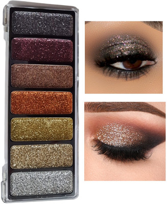 WOONGMI Shimmer Glitter Eyeshadow Palette Set 7 Color Eye Shadow 11.26 g(Multicolor)