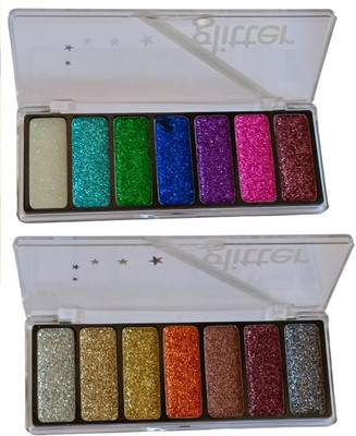 Emijun glitter shimmer shine 7 color eye shadow combo 22.52 g(Multi color)