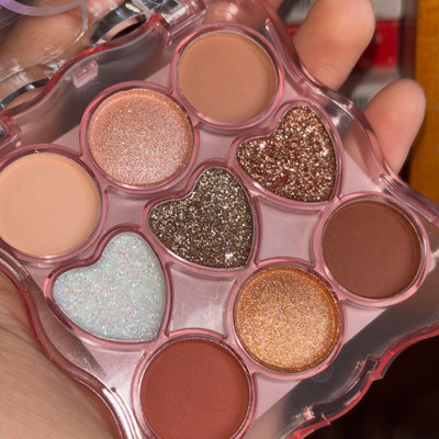 GULGLOW99 9 Color Pigmented Colors Eyeshadow Palette Shimmery & Glitter Finish 11 g(MULTICOLORS)
