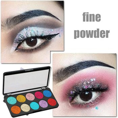 BLUST&FAMME Long Lasting 10color glitter eyeshadow palette pack of 1 10 g(Multicolor)