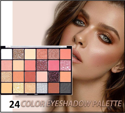Maryville new color shade multi color 24 color shade eyeshadow palette pack of 1 18 g(multi color)