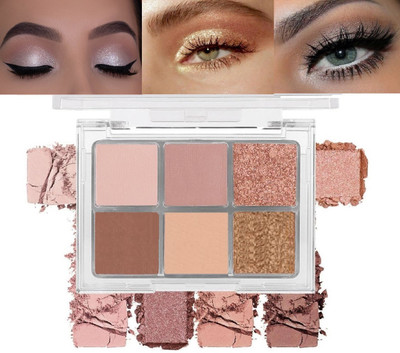 DARYUE 6 in 1 Eyeshadow Palette 6 Color Ultra Pigmented Long lasting Eye Make Up 9 g(Multicolor)