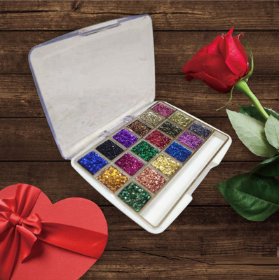 DYSOKAYO glitter/Shimmer Powder set of 18 Color Highly Pigmented 36 g(Multicolor)