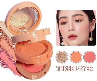 AFARAXIA 3 in 1 Blusher Highlighter Eyeshadow Palette Kit 4.8 g(MULTICOLOR)