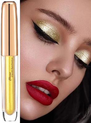 Jiwoo Chrome Liquid Eye Shadow Get Glitter Glow waterproof and long lasting 5 ml(GOLD)
