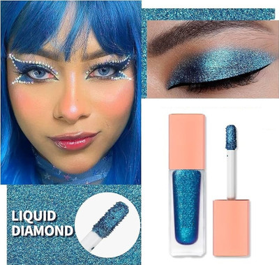 Vyomiris Glitter Liquid Eyeshadow Shimmer Eye Shadow 4 g(blue)