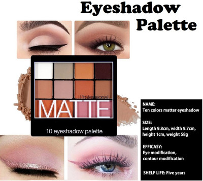 nn 10 in 1 Pigmented Colors Eyeshadow Palette Long Wearing And Easily Blendable 14.5 g(Multicolor)