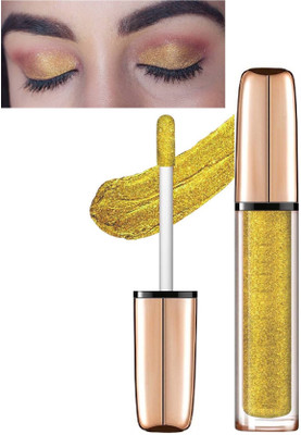 MYEONG Sparkling and Metallic Non-Transfer & Insta Dry Waterproof Gold Liquid Eyeshadow 7 ml(GOLDEN)