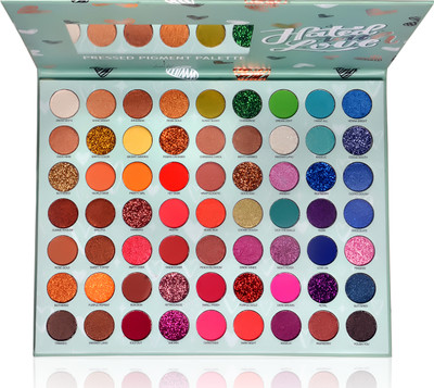 IGOODCO Pressed Pigment 63 Colors Palette (Glitter+Shimmer+Matte) 69.5g Multicolor 69.5 g(Green)