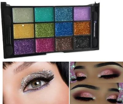 Luipui LONG LASTING GLITTER EYESHADOW PALETTE 12 g(MULTICOLOR)