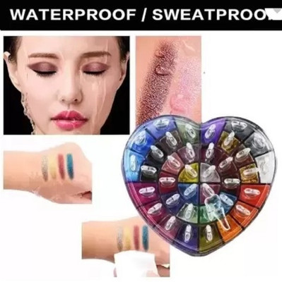 Yuency Professional Heart Shape Eyeshadow Shiner Palette 18 New color with Silky Shine 46 g(Multicolor)