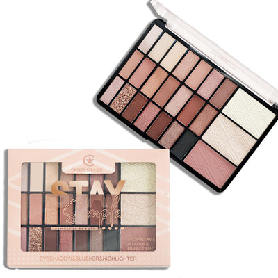 adbeni Stay Simple Eyeshadow, Blusher & Highlighter Palette | All-in-One Makeup Kit 28 g(Shade-01)