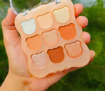 GABBU KOREAN 9 COLOR BEAR EYE SHADOW PALLETE FOR WOMEN 14 g(multi color)