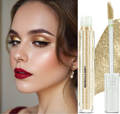 THTC Liquid Eyeshadow | Gel-Based Formula | Shimmer Finish 5 g(Golden)