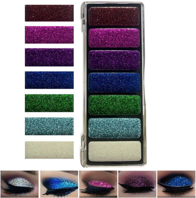 tanvi27 New Shimmer Glitter Eyeshadow Palette Set 7 Color Eye Shadow Makeup Kit 22 g(MULTI COLOR)