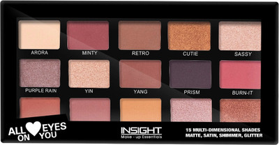 INSIGHTCOSMETIC All Eyes On You Eyeshadow |Beginner Friendly & Long Lasting Eye Shadow Palette 15 g(15COLOR)