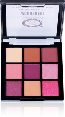 FASHION COLOUR Wonderful 9 Pigmented Colors Eyeshadow Palette | Long Wearing & Easily Blendable 9 g(Multicolor_02)