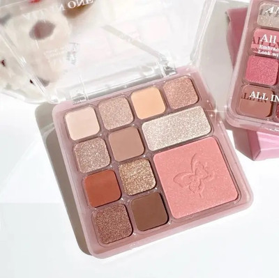 GFSU - GO FOR SOMETHING UNIQUE 12 Color Shimmer Shine Eyeshadow Palette All In One 14 g(Multi color)