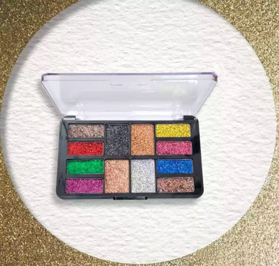 CATERINACHIARA 12-Colors Glitter Eyeshadow Palette Shimmer Eye Shadow 18 g(Multicolor)